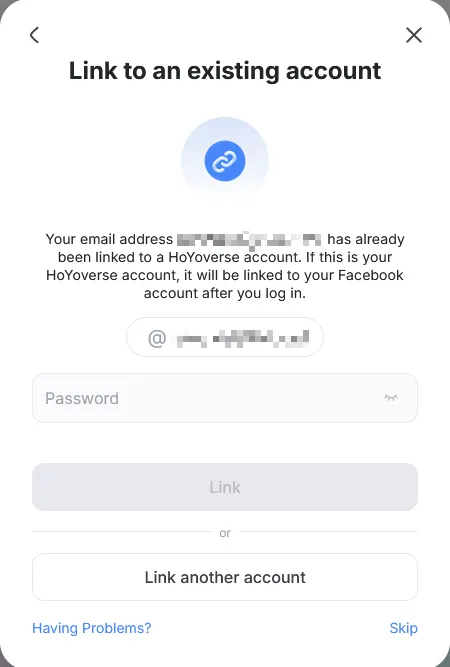 Link to Existing Account